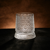 Floral Crystal Rotating Whiskey Glass