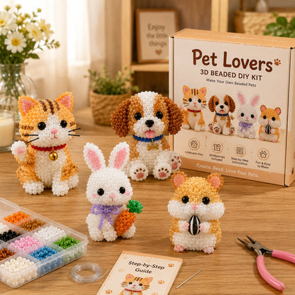 Tiny 3D Beaded Animal DIY Kit – Make Adorable Mini Animal Crafts 🧵✨
