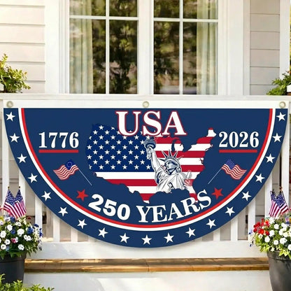 Limited Edition USA 250th Anniversary Fan Flag – Patriotic Outdoor Decor (1776–2026)