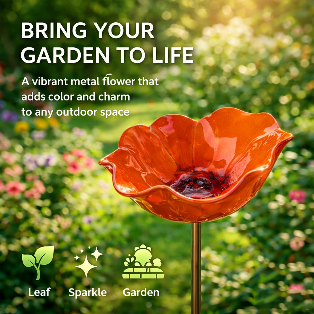 Ziptred™ - Colorful Metal Flower Stake for Birds, Bees & Butterflies