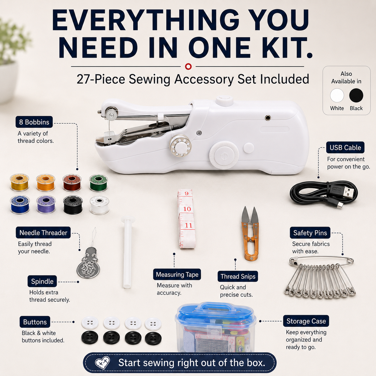 ✈️Last Day 50% OFF✨🧵Portable Mini Electric Sewing Machine – Quick Clothing Repairs Anytime, Anywhere