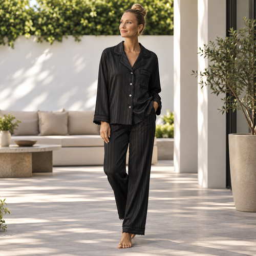 Women's Autumn Long-Sleeve Ice Silk Pajamas