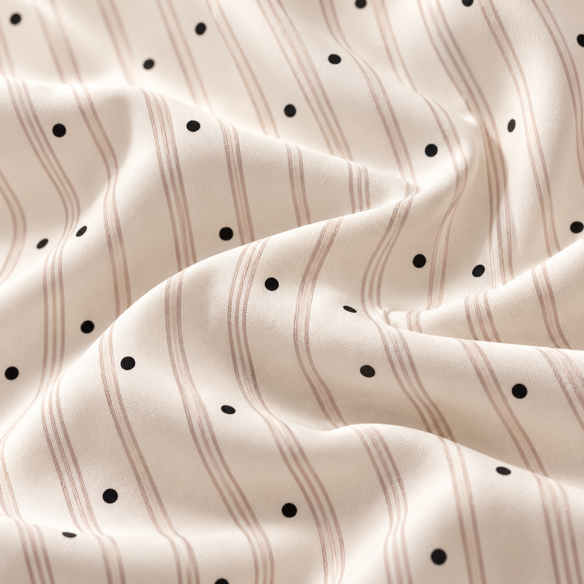 Striped Polka Dot Ice Silk Pajamas for Women