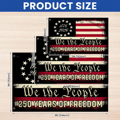 we the people 250 grommet flag sizes