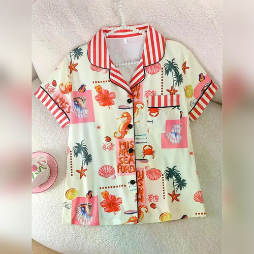 Women's Cartoon Print 2-Piece Pajama Set