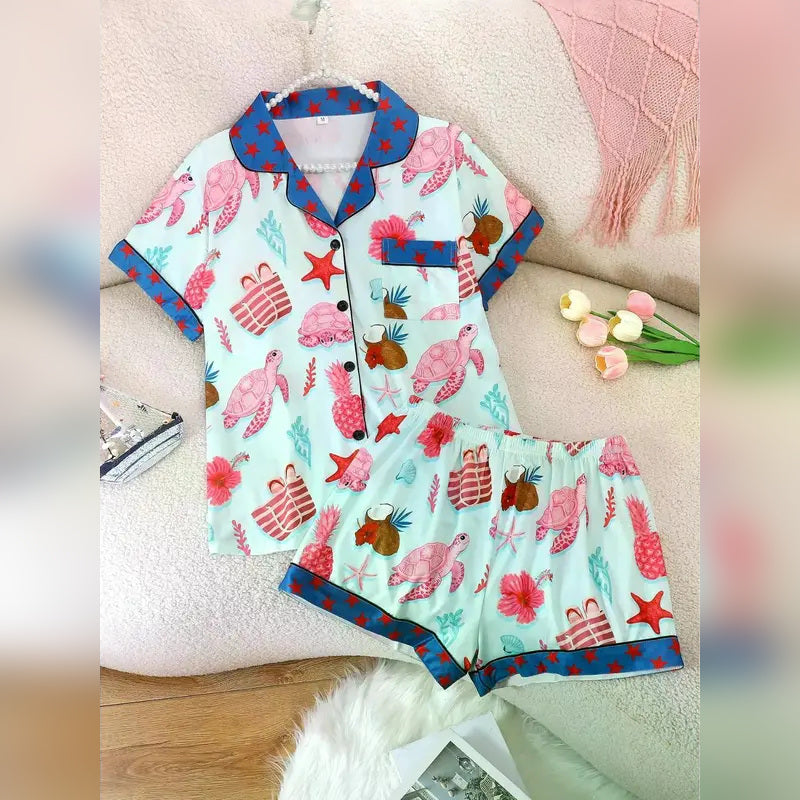 Women's Cartoon Print 2-Piece Pajama Set