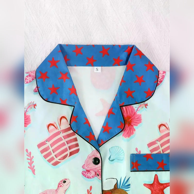 Women's Cartoon Print 2-Piece Pajama Set
