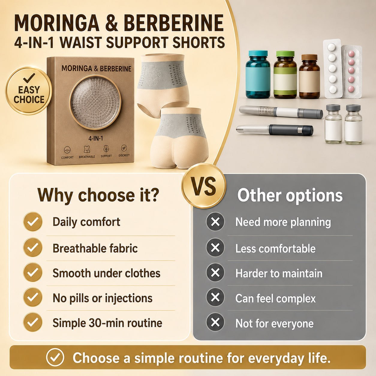 Ziptred™ Moringa & Berberine Tummy Control Shaping Shorts