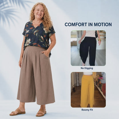 Flattering Soft Linen Palazzo Pants