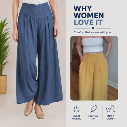 ComfortEra™ Flattering Soft Linen Palazzo Pants