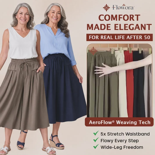 Flowora™ – Relaxed Wide-Leg Cropped Culottes