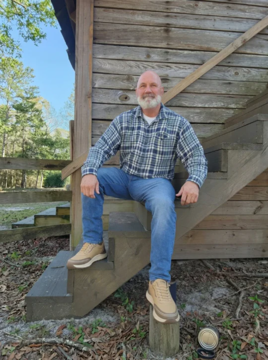 Customer Robert wearing comfortable shoes