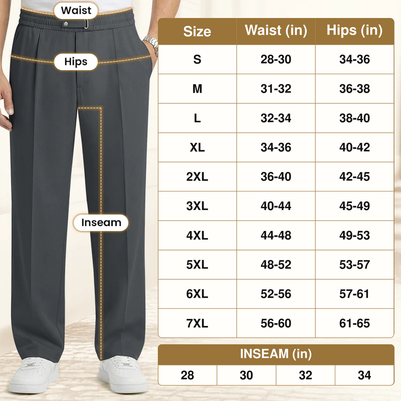 EaseTailor - Flexible Straight Fit Smart Comfort Pants