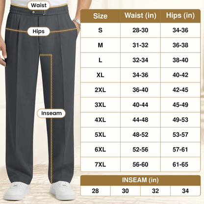 EaseTailor - Flexible Straight Fit Smart Comfort Pants