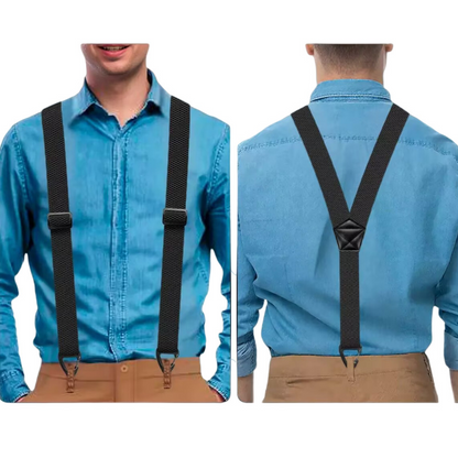Men’s Heavy-Duty Hook Clip Suspenders – Adjustable X/Y-Back Work Suspenders