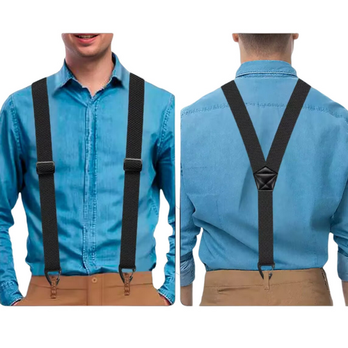 Men’s Heavy-Duty Hook Clip Suspenders – Adjustable X/Y-Back Work Suspenders