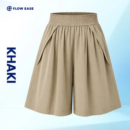 FlowEase knee-length shorts in Khaki