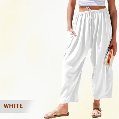 Mellora - Women Comfort Lightweight Linen Wide Leg Cargo Pants
